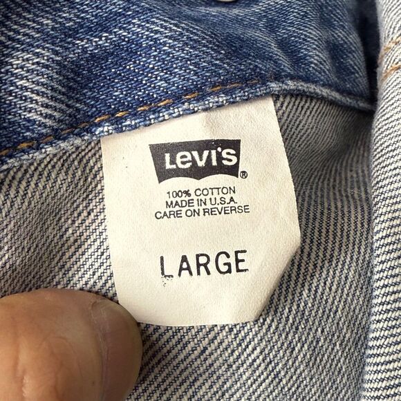 Levis Vintage Denim Trucker Jacket 70507-0389 Made In USA Men’s Sz L - Picture 5 of 6